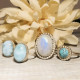  NATURAL RAINBOW MOONSTONE MEDIUM OVAL RING