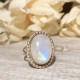  NATURAL RAINBOW MOONSTONE MEDIUM OVAL RING