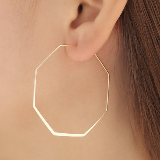 HEXAGON HOOPS EARRINGS