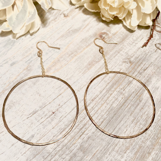 SWING CHAIN HOOPS  EARRING