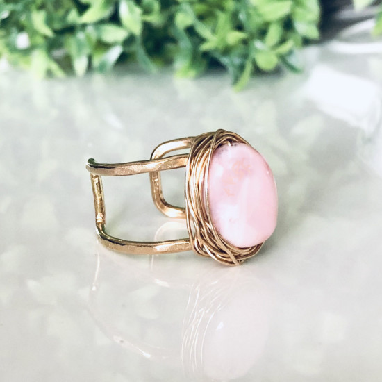 ORGANIC MORGANITE DROP STONE RING