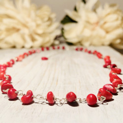 RED CORAL STONES NECKLACE RED CORAL STONES NECKLACE