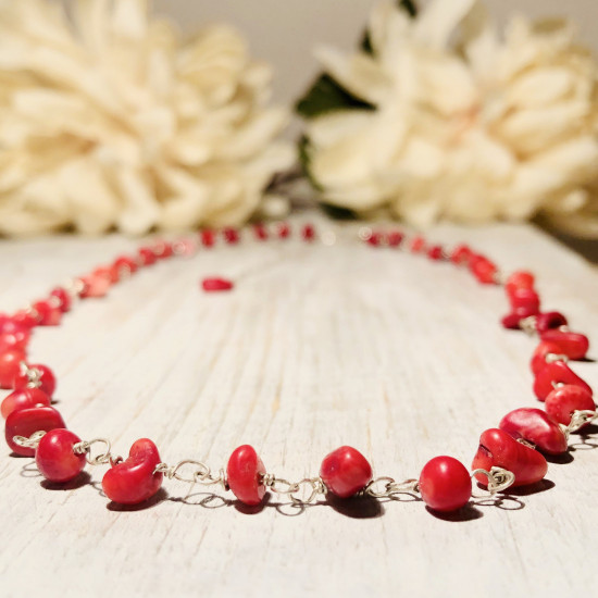 RED CORAL STONES NECKLACE