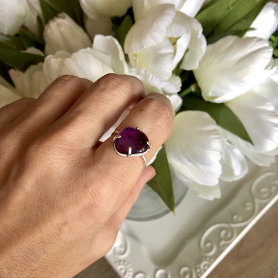  NATURAL AMETHYST RING