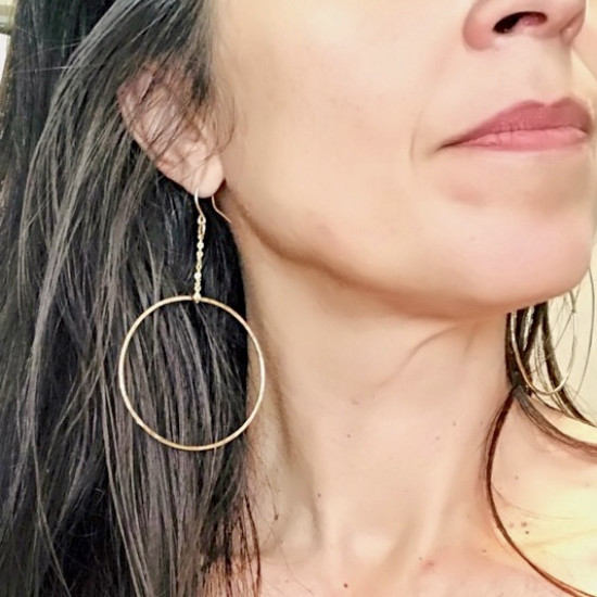 SWING CHAIN HOOPS  EARRING