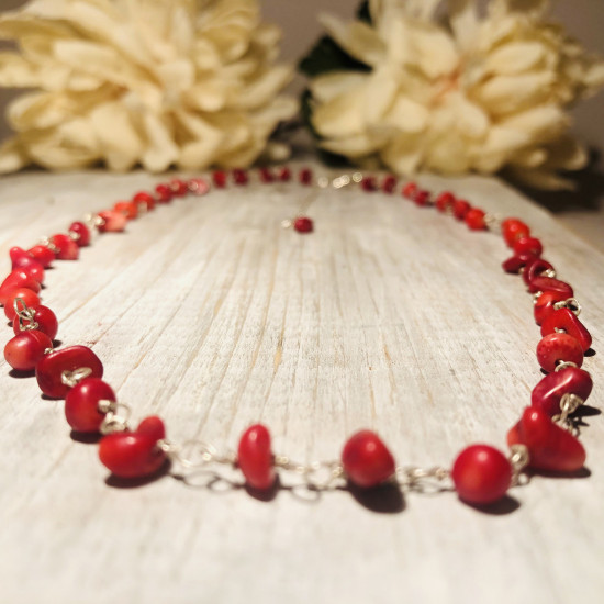 RED CORAL STONES NECKLACE