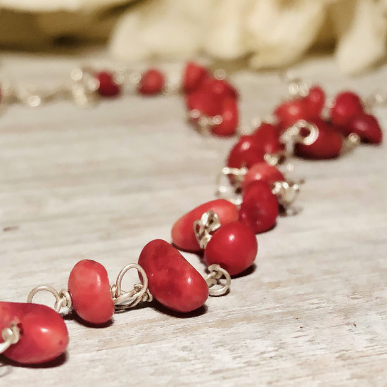 RED CORAL STONES NECKLACE