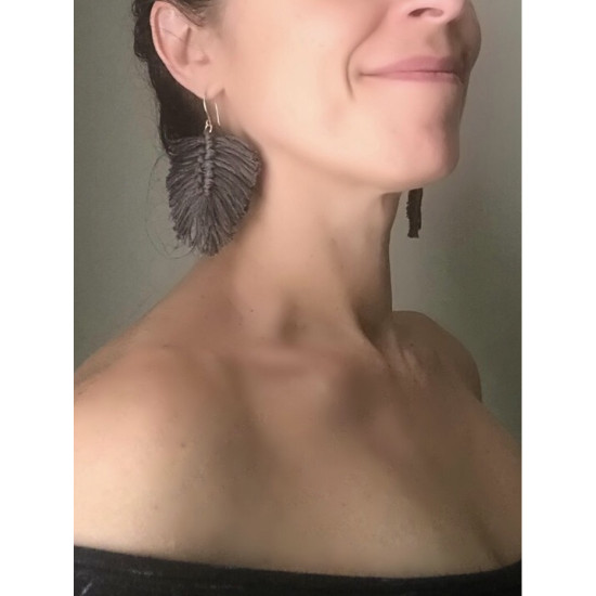 MACRAME LEAVES EARRINGS