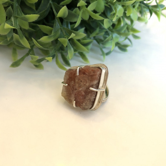 NATURAL RAW SUNSTONES RING   