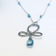 L WITH NATURAL TEAL AQUAMARINE BRIOLETTE NECKLACE