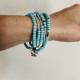Leather Wrap Bracelet Natural Blue Stone Leather Wrap Bracelet Natural Blue Stone