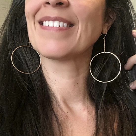 SWING CHAIN HOOPS  EARRING