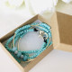 Leather Wrap Bracelet Natural Blue   Stone