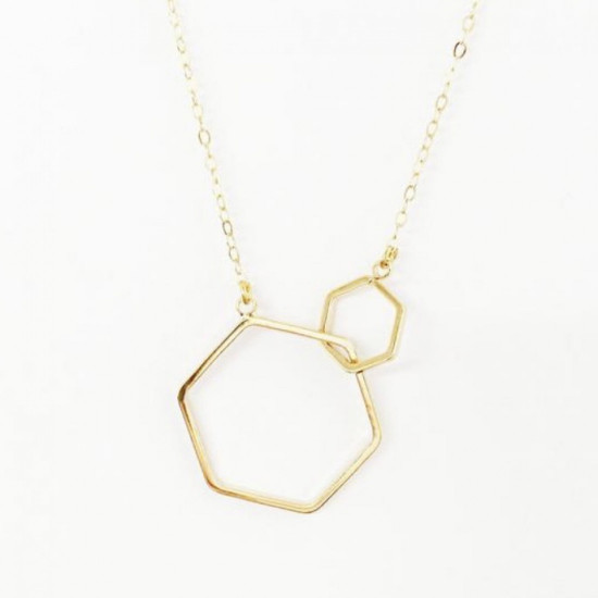 DOUBLE HEXAGON NECKLACE