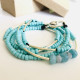 Leather Wrap Bracelet Natural Blue   Stone