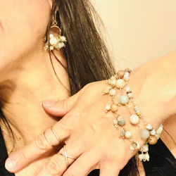 EARRINGS GOLD FILL AND AMAZINITE GEMSTONES EARRINGS GOLD FILL AND AMAZINITE GEMSTONES