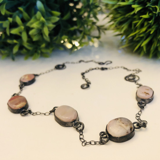 PINK AUSTRALIAN OPAL NECKLACE 