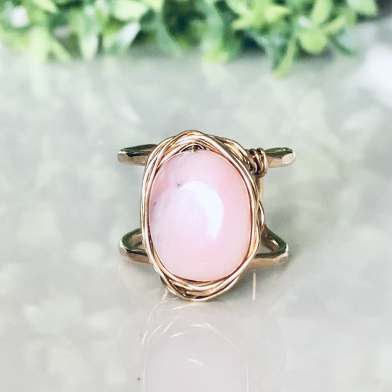 ORGANIC MORGANITE DROP STONE RING