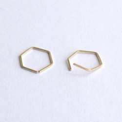 HEXAGON HOOPS BACKLESS EARRINGS FOR KIDS HEXAGON HOOPS BACKLESS EARRINGS FOR KIDS