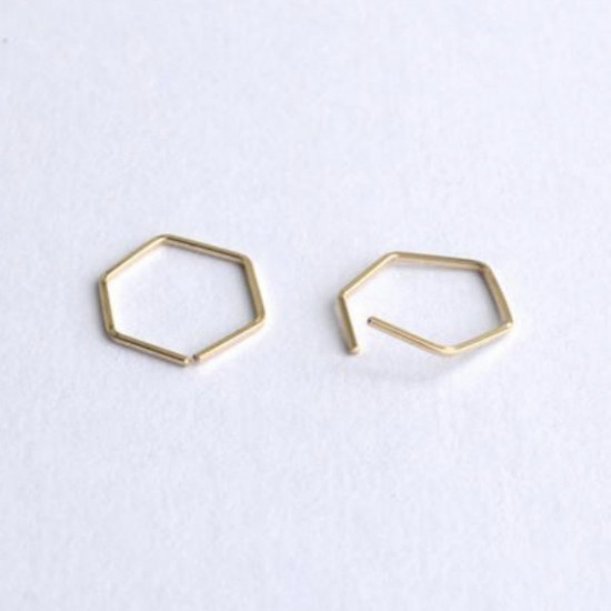 HEXAGON HOOPS BACKLESS EARRINGS FOR KIDS HEXAGON HOOPS BACKLESS EARRINGS FOR KIDS