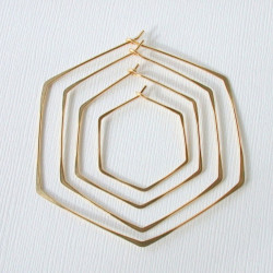 HEXAGON HOOPS EARRINGS HEXAGON HOOPS EARRINGS