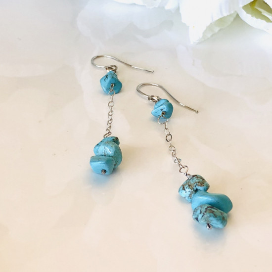 TURQUOISE GEM DROP EARRINGS