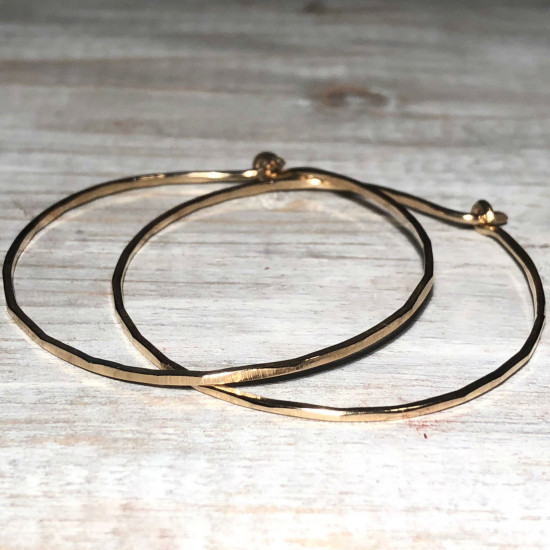 CLASSIC HOOPS HAMMERED EARRINGS MEDIUM