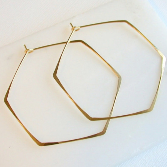 HEXAGON HOOPS EARRINGS