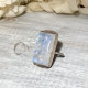  NATURAL RAINBOW MOONSTONE RETANGULAR RING