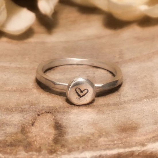 STAMPED STACKING ORGANIC RING