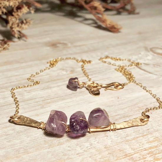 AMETHYST WRAPPED NECKLACE 
