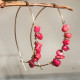 RED CORAL STONES WRAPPED EARRING 