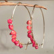 RED CORAL STONES WRAPPED EARRING 