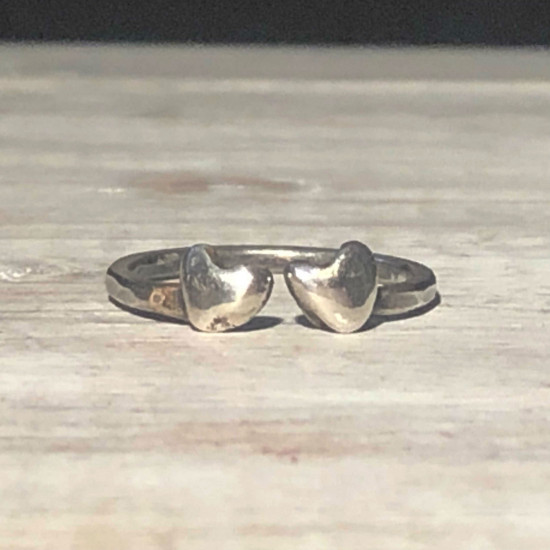 SCULPTED ORGANIC HEART OPEN RING