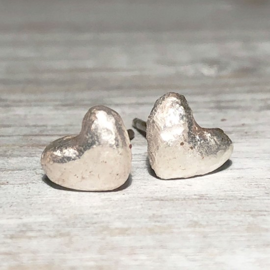 EARRINGS ORGANIC HAND SCULPTED HEART EARRINGS ORGANIC HAND SCULPTED HEART