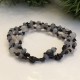 Leather Bracelet Natural Gray Agate Stone Leather Bracelet Natural Gray Agate Stone