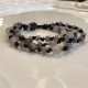 Leather Bracelet Natural Gray Agate Stone Leather Bracelet Natural Gray Agate Stone
