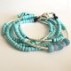 Leather Wrap Bracelet Natural Blue Stone Leather Wrap Bracelet Natural Blue Stone