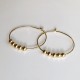 FLOATING BALLS HOOP HAMMERED EARRINGS FLOATING BALLS HOOP HAMMERED EARRINGS