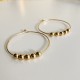 FLOATING BALLS HOOP HAMMERED EARRINGS FLOATING BALLS HOOP HAMMERED EARRINGS