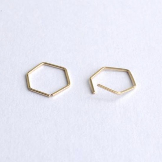 HEXAGON HOOPS BACKLESS EARRINGS FOR KIDS HEXAGON HOOPS BACKLESS EARRINGS FOR KIDS