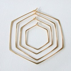 HEXAGON HOOPS EARRINGS