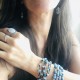 Leather Bracelet Natural Blue Agate Stone Leather Bracelet Natural Blue Agate Stone