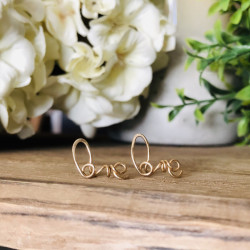 LOVE SCRIPT STUD EARRINGS LOVE SCRIPT STUD EARRINGS