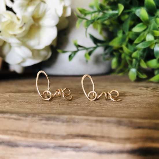 LOVE SCRIPT STUD EARRINGS