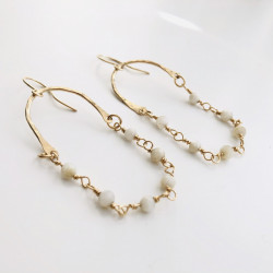 MOTHER OF PEARLS CHAIN EARRINGS MOTHER OF PEARLS CHAIN EARRINGS