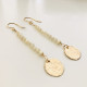 MOTHER OF PEARLS COIN DROP EARRINGS