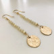 MOTHER OF PEARLS COIN DROP EARRINGS