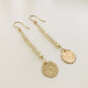 MOTHER OF PEARLS COIN DROP EARRINGS