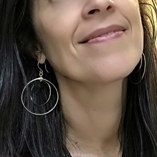 ORBITAL DOUBLE HOOP EARRINGS